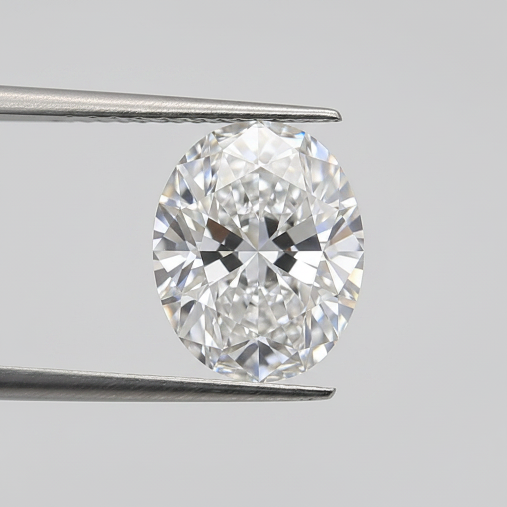 1 karaat ovale lab-grown diamant, VVS1/D