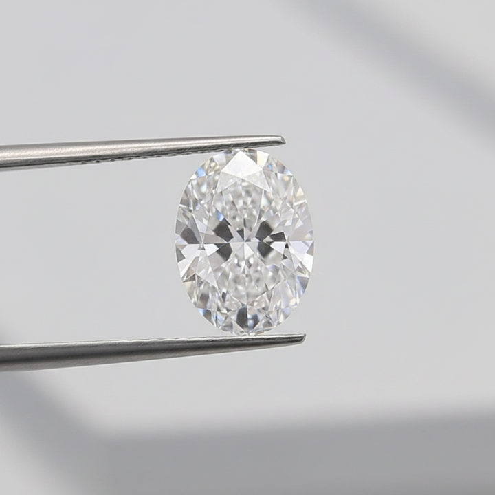 1 karaat ovale lab-grown diamant, VVS2/D