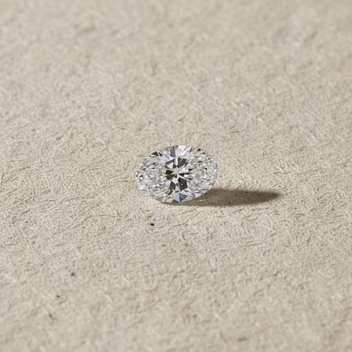 1 karaat ovale lab-grown diamant, VVS2/D