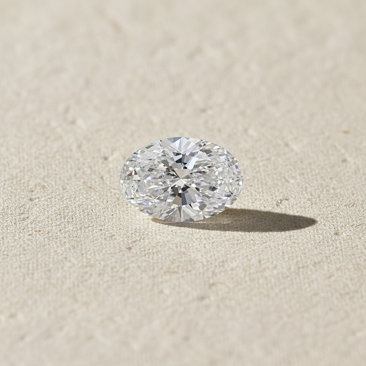 1 karaat ovale lab-grown diamant, VVS2/E