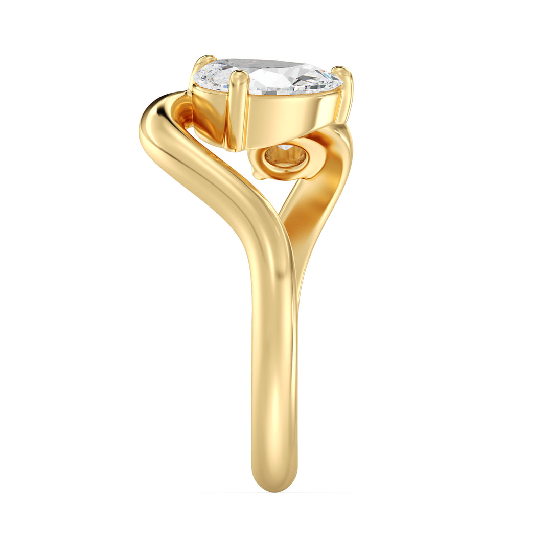 1 Ct Pear Diamond and Round Diamond Toi et Moi Ring