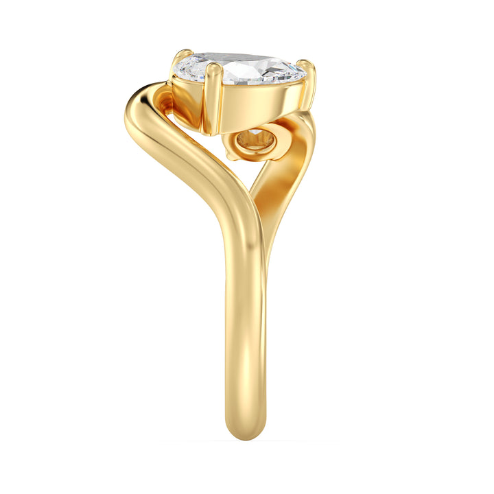 1 Ct Pear Diamond and Round Diamond Toi et Moi Ring