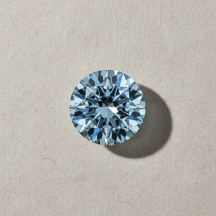 2.00 Carat Round Fancy Vivid Blue Lab Grown Diamond VS1 IGI Certified