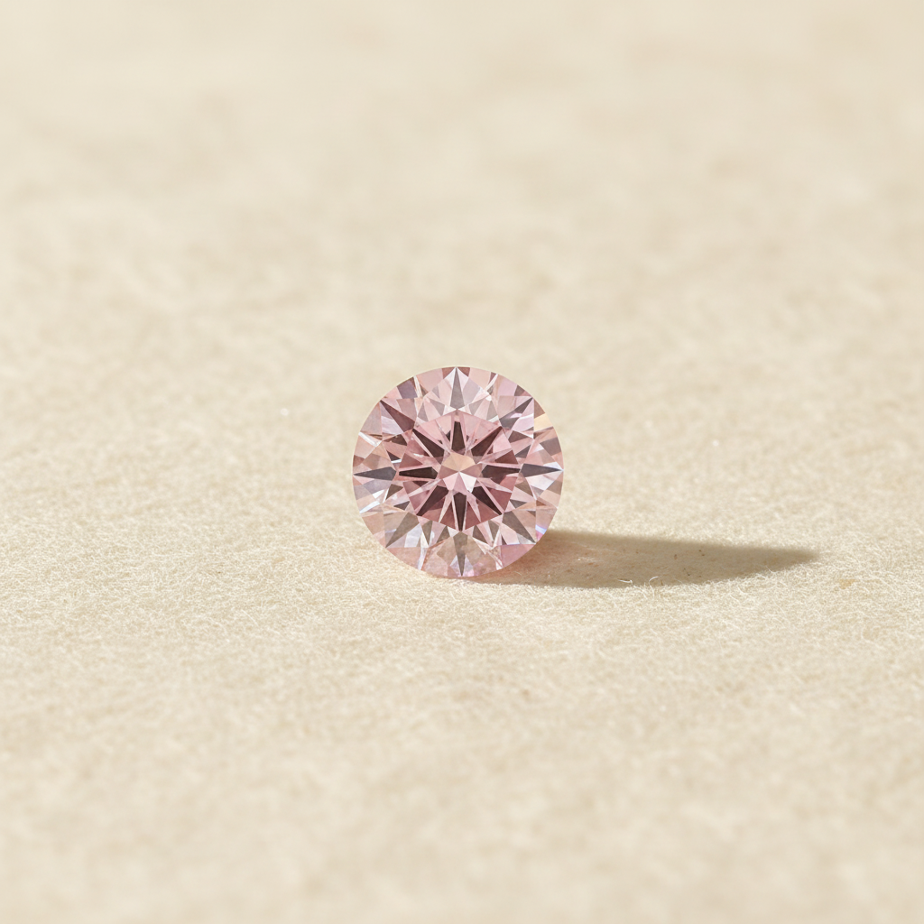2.02 Carat Round Fancy Intense Pink Lab Grown Diamond VS1 IGI Certified