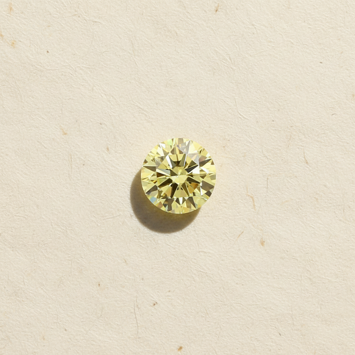2.02 Carat Round Fancy Intense Yellow Lab Grown Diamond VS2 IGI Certified