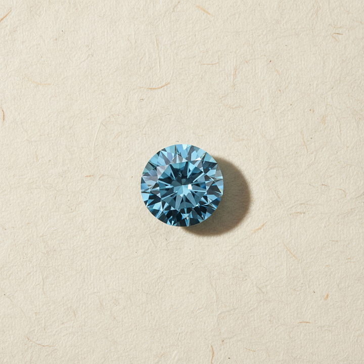 2.02 Carat Round Fancy Vivid Blue Lab Grown Diamond VVS1 IGI Certified