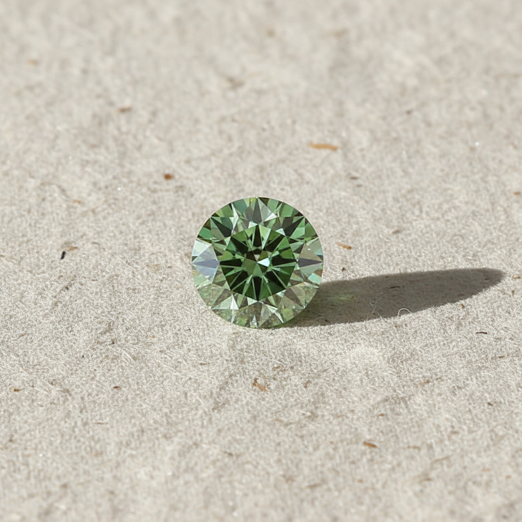 2.09 Carat Round Fancy Vivid Green Lab Grown Diamond VVS2 IGI Certified