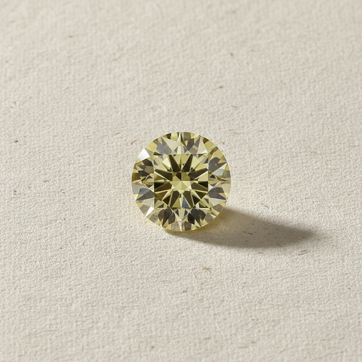2.50 Carat Round Fancy Light Yellow Lab Grown Diamond VS1 IGI Certified