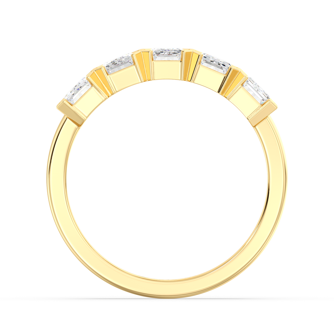 2.50 CTW Emerald Cut Lab Grown Diamond Anniversary Band in Yellow Gold