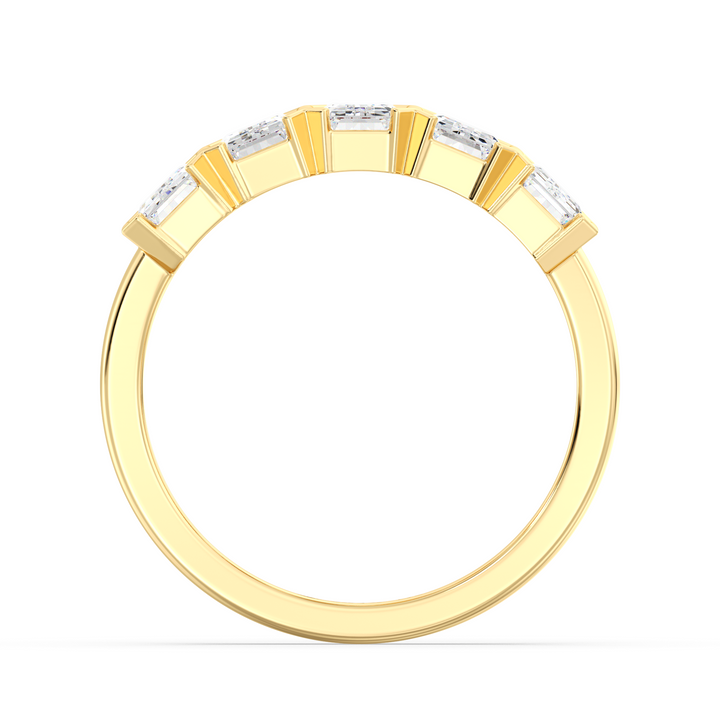 2.50 CTW Emerald Cut Lab Grown Diamond Anniversary Band in Yellow Gold