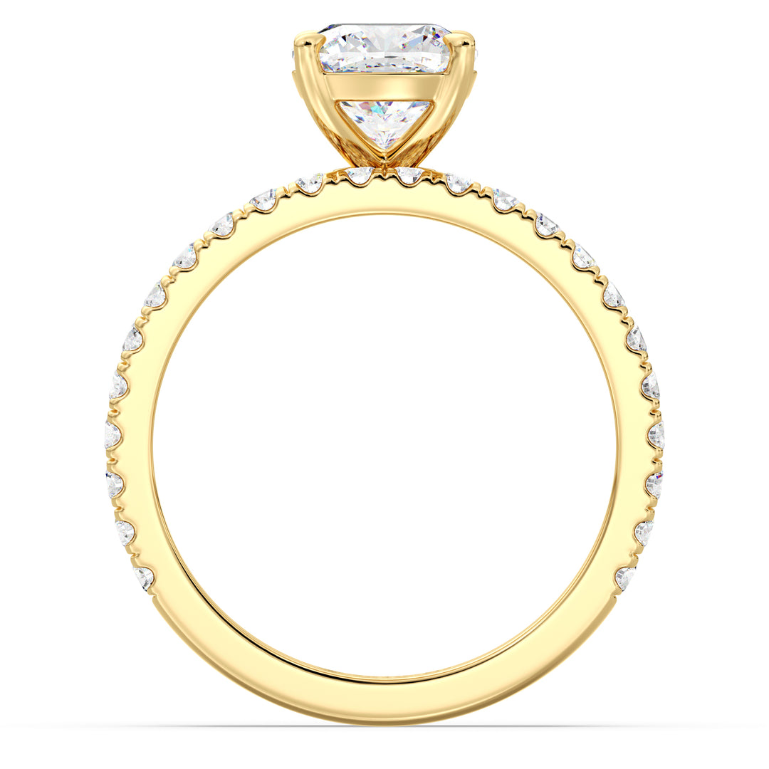 2.83 CTW Cushion Cut Diamond Bridal Set in 18K Yellow Gold