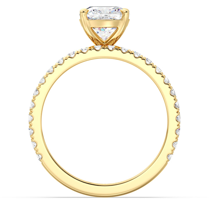 2.83 CTW Cushion Cut Diamond Bridal Set in 18K Yellow Gold