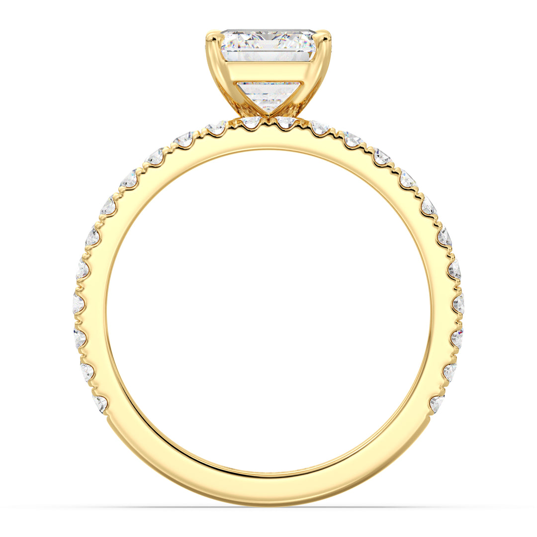 2.83 CTW Emerald Cut Diamond Bridal Set in 18K Yellow Gold