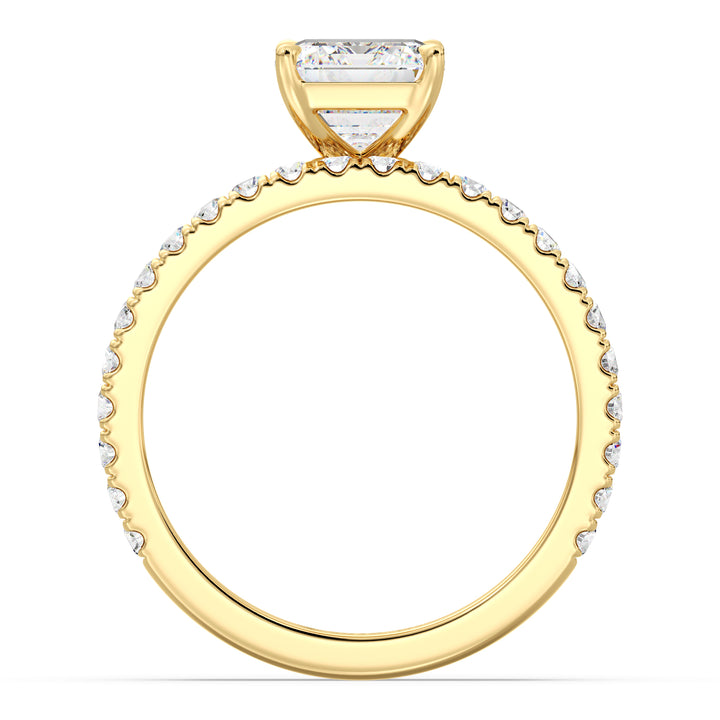 2.83 CTW Emerald Cut Diamond Bridal Set in 18K Yellow Gold