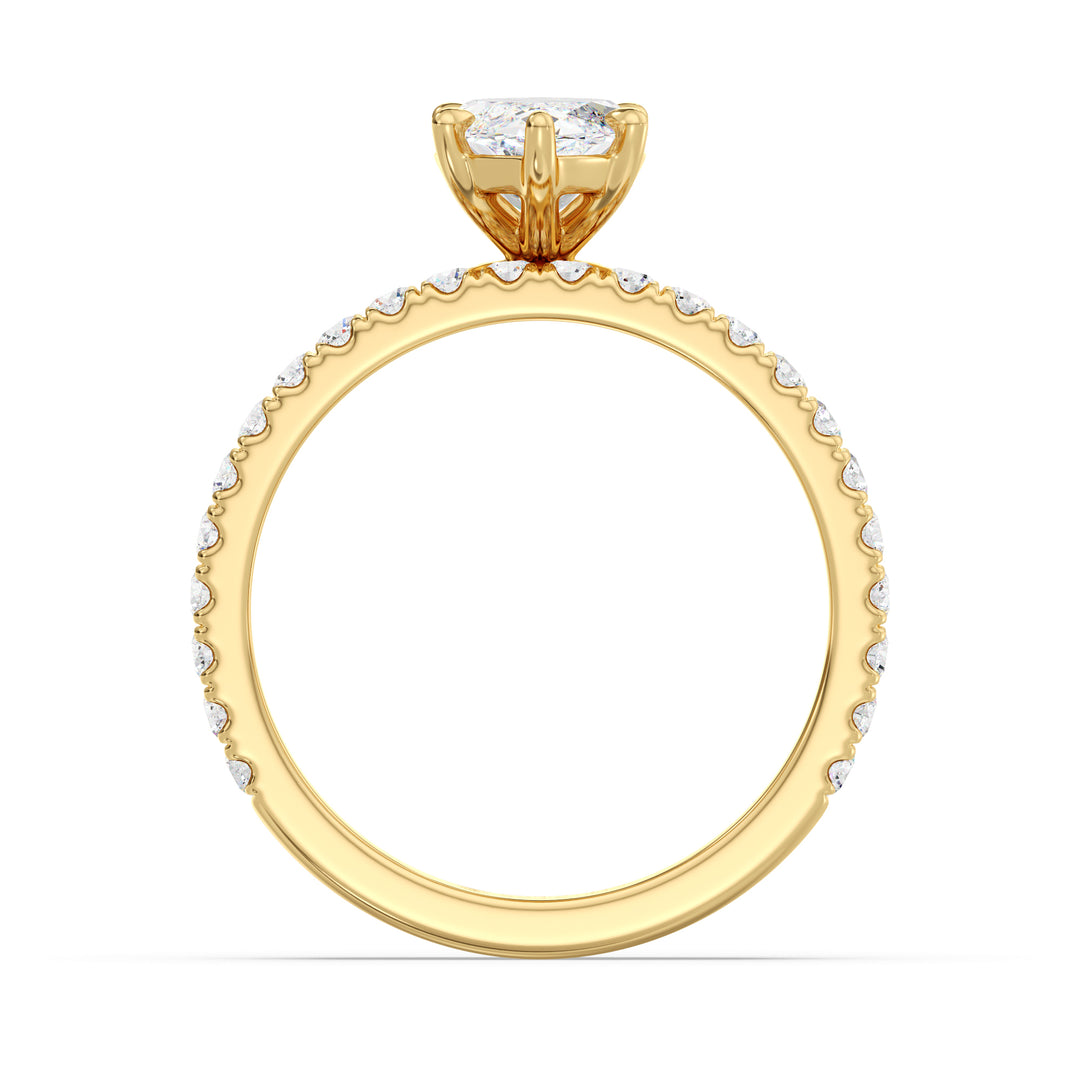 2.83 CTW Marquise Cut Diamond Bridal Set in 18K Yellow Gold