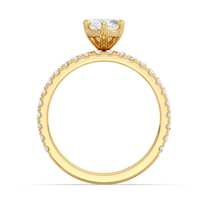 2.83 CTW Marquise Cut Diamond Bridal Set in 18K Yellow Gold