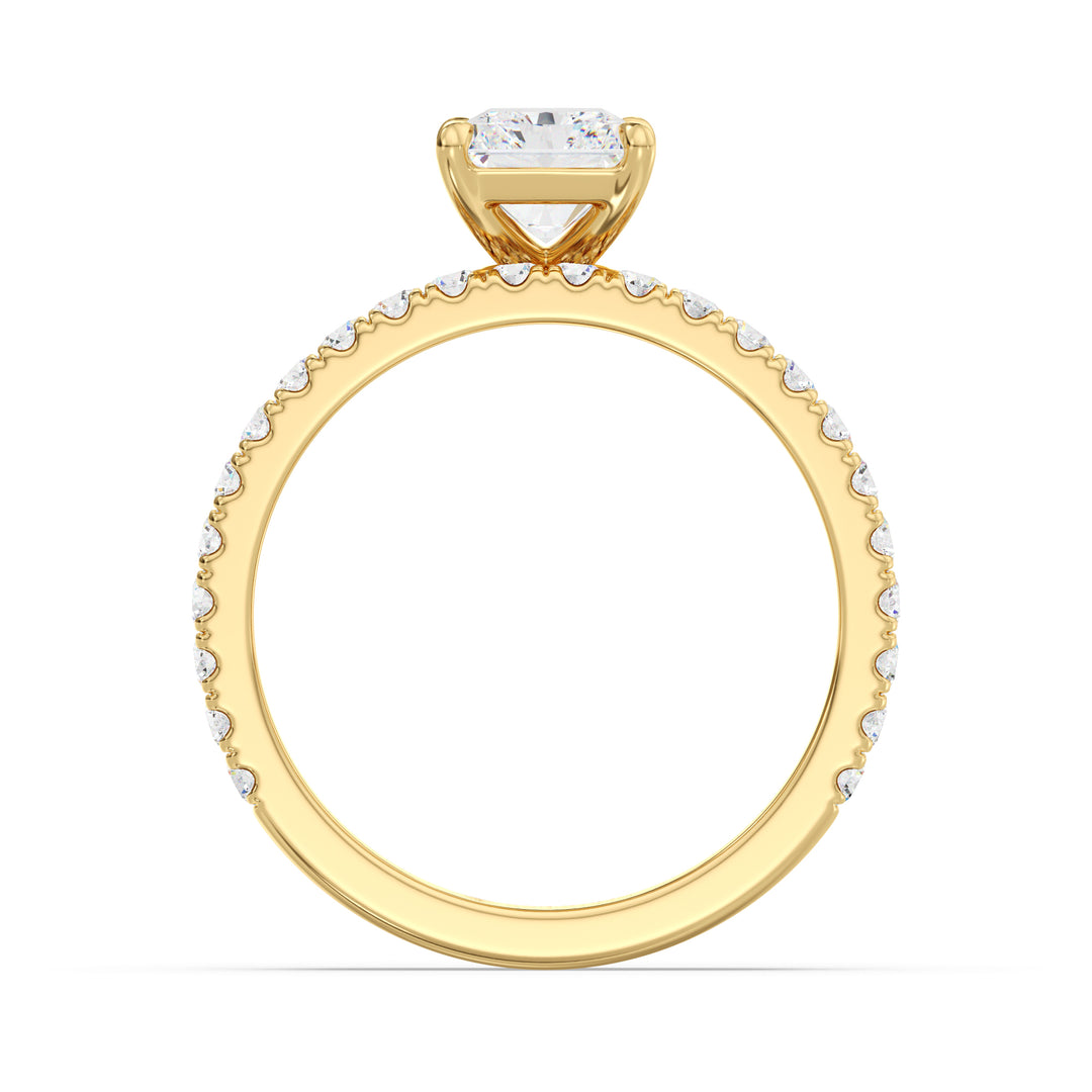2.83 CTW Radiant Cut Diamond Bridal Set in 18K Yellow Gold