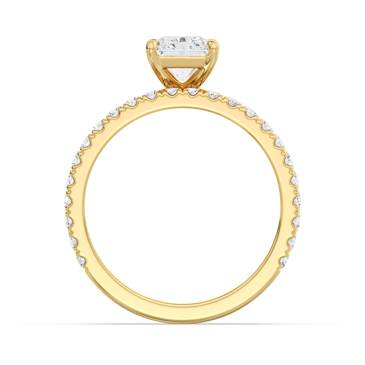 2.83 CTW Radiant Cut Diamond Bridal Set in 18K Yellow Gold
