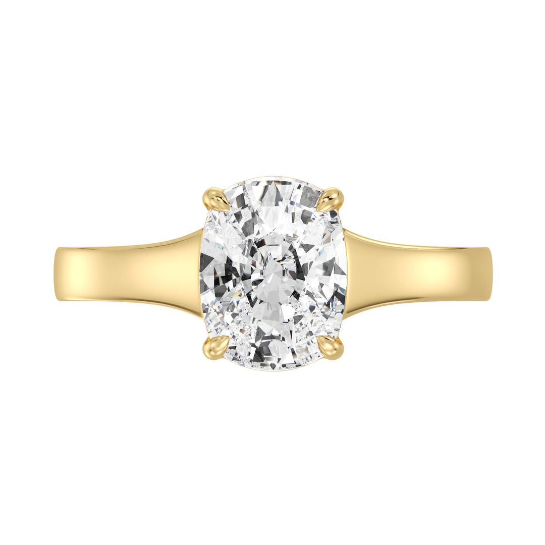 2 Carat Cushion Cut Solitaire Engagement Ring in 18K Gold