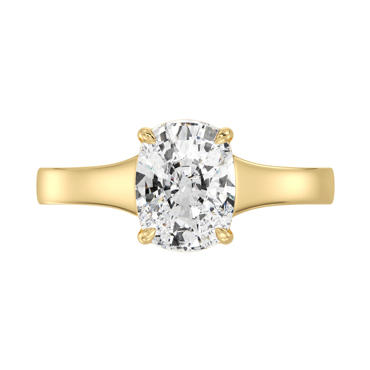 2 Carat Cushion Cut Solitaire Engagement Ring in 18K Gold