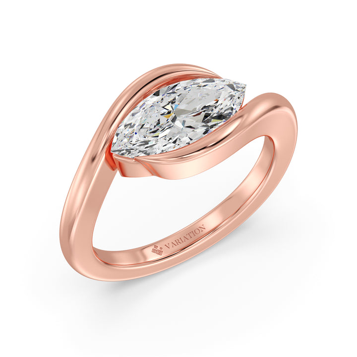 2 Carat Marquise Bezel Solitaire Engagement Ring with IGI Certified Diamond