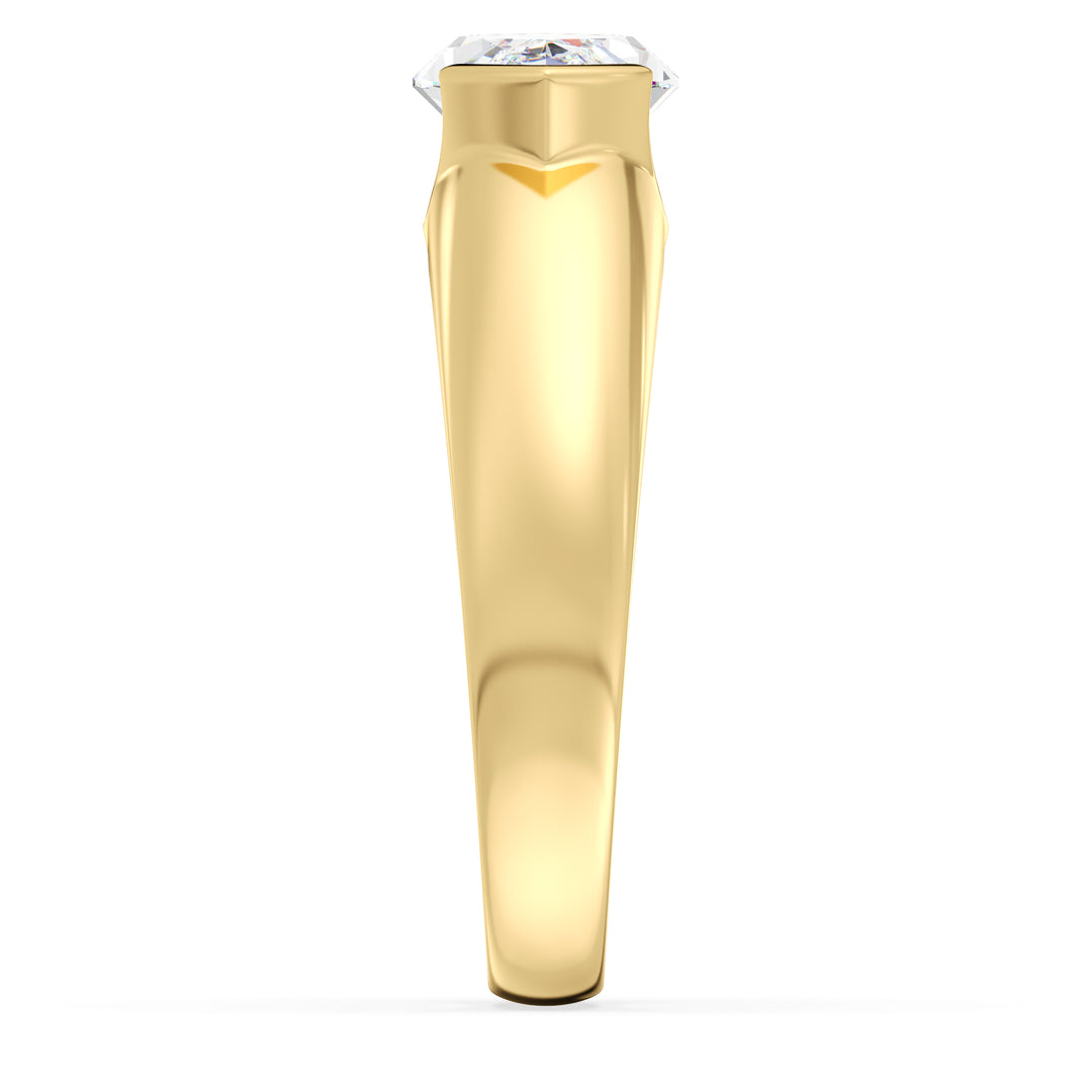 2 Carat Marquise Diamond Bezel Set Ring in 18K Yellow Gold