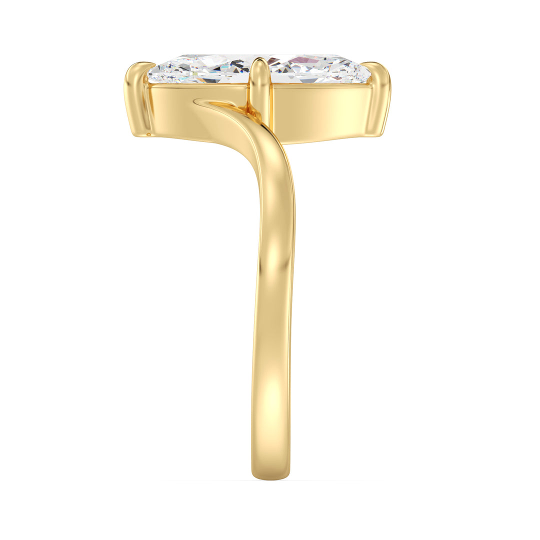 2 Carat Marquise Diamond Solitaire Ring in 18K BIS Hallmarked Gold