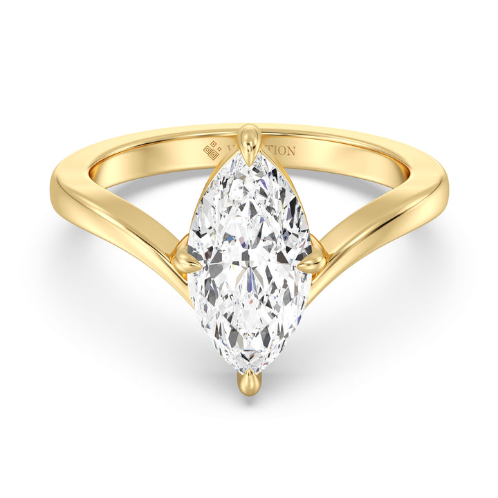 2 Carat Marquise Solitaire Ring with Lab Grown Diamond in 18K Gold