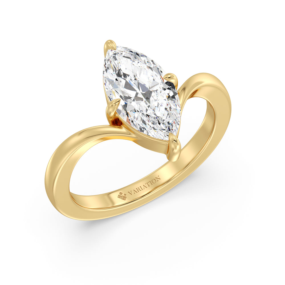 2 Carat Marquise Solitaire Ring with Lab Grown Diamond in 18K Gold