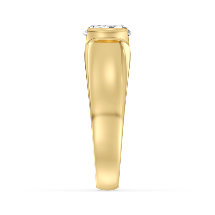 2 Carat Oval Diamond Bezel Set Ring in 18K Yellow Gold
