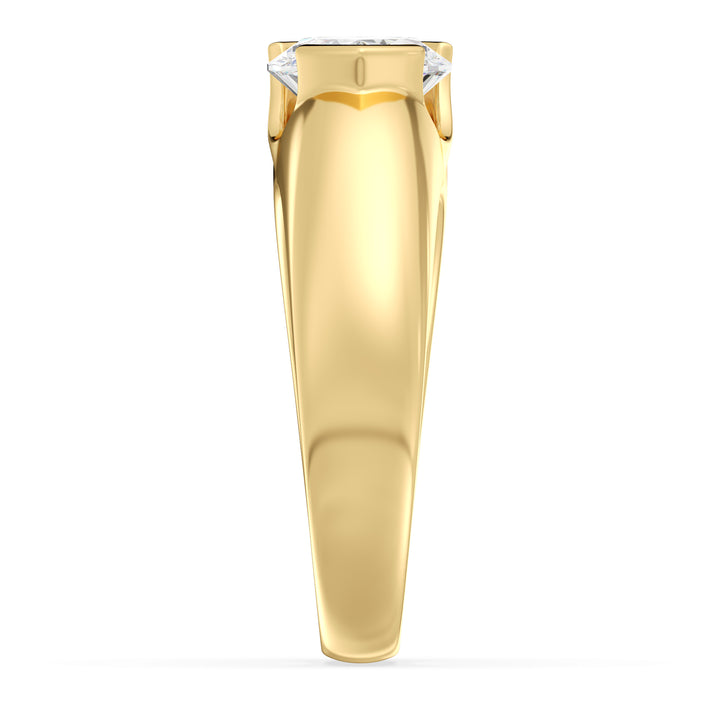 2 Carat Pear Diamond Bezel Set Ring in 18K Yellow Gold