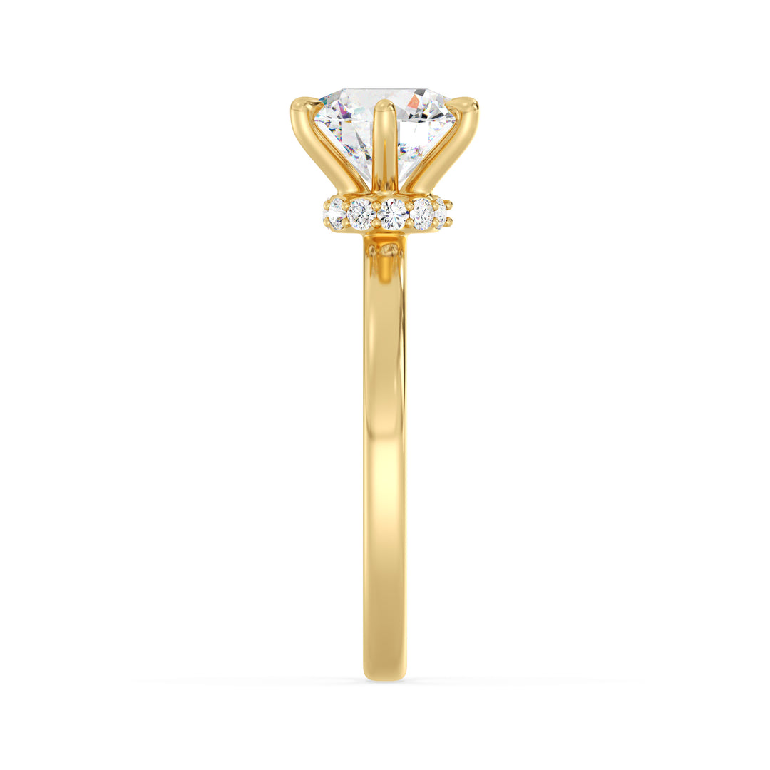 2 Carat Round Diamond Engagement Ring in 18K Yellow Gold
