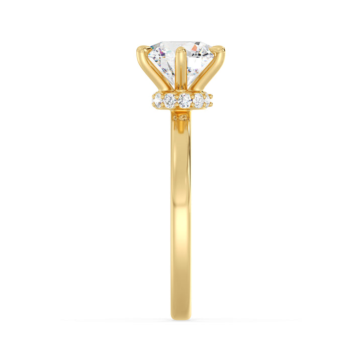 2 Carat Round Diamond Engagement Ring in 18K Yellow Gold