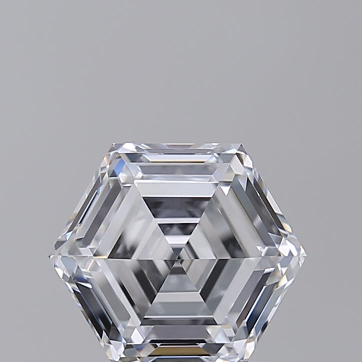 2.00 CT E Color Hexagonal Cut HPHT Lab-Grown Diamond, IGI Certified, VVS2 Clarity