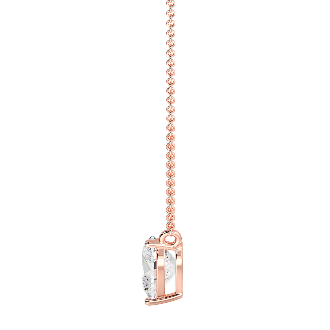 2.00 Carat Heart-Shaped Lab Grown Diamond Solitaire Pendant Necklace in 18K Rose Gold