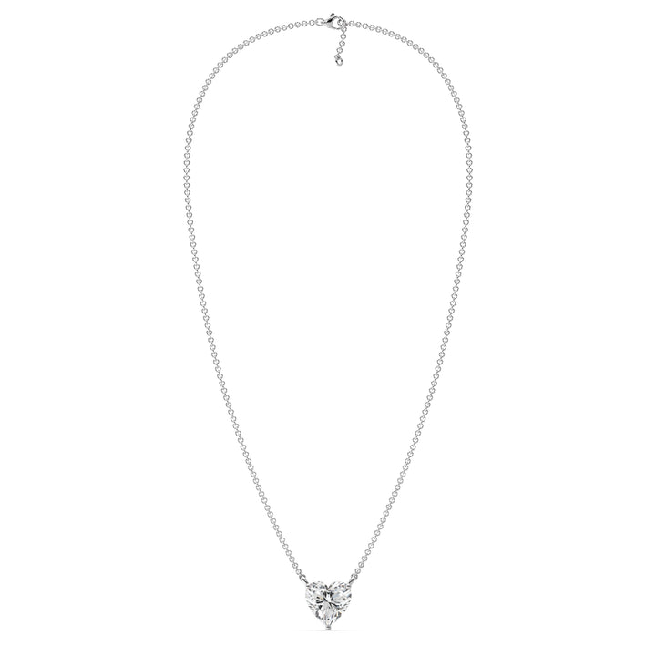 2.00 Carat Heart-Shaped Lab Grown Diamond Solitaire Pendant Necklace in 18K White Gold