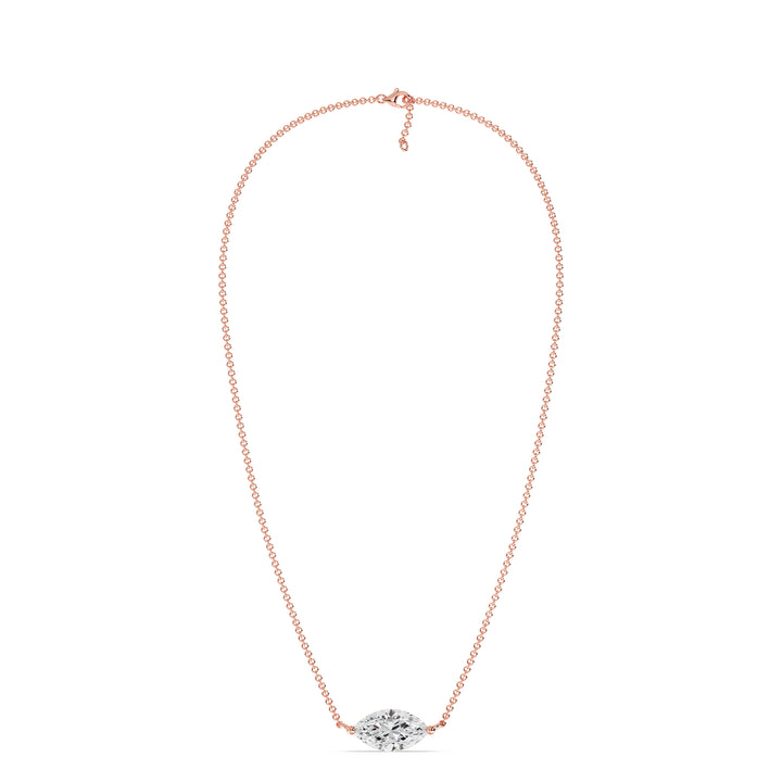 2.00 Carat Lab-Grown Marquise Diamond Solitaire Pendant Necklace in 18K Solid Gold