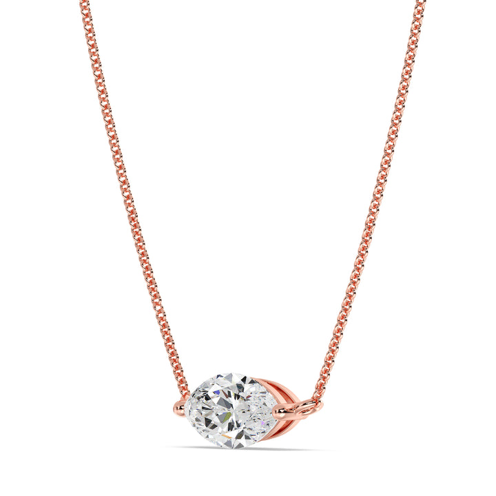 2.00 Carat Lab-Grown Marquise Diamond Solitaire Pendant Necklace in 18K Solid Gold