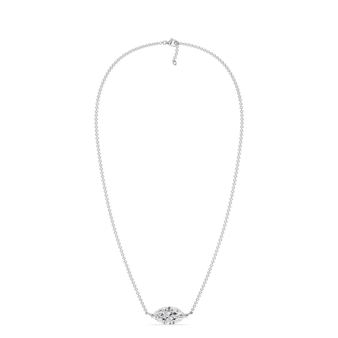 2.00 Carat Lab-Grown Marquise Diamond Solitaire Pendant Necklace in 18K Solid Gold