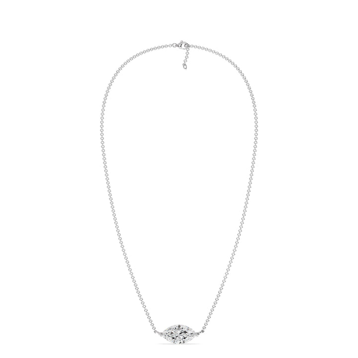 2.00 Carat Lab-Grown Marquise Diamond Solitaire Pendant Necklace in 18K Solid Gold