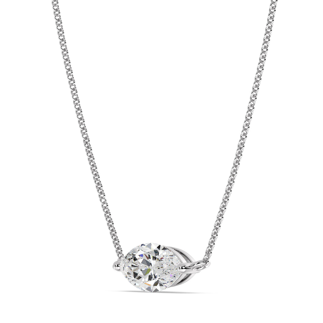 2.00 Carat Lab-Grown Marquise Diamond Solitaire Pendant Necklace in 18K Solid Gold