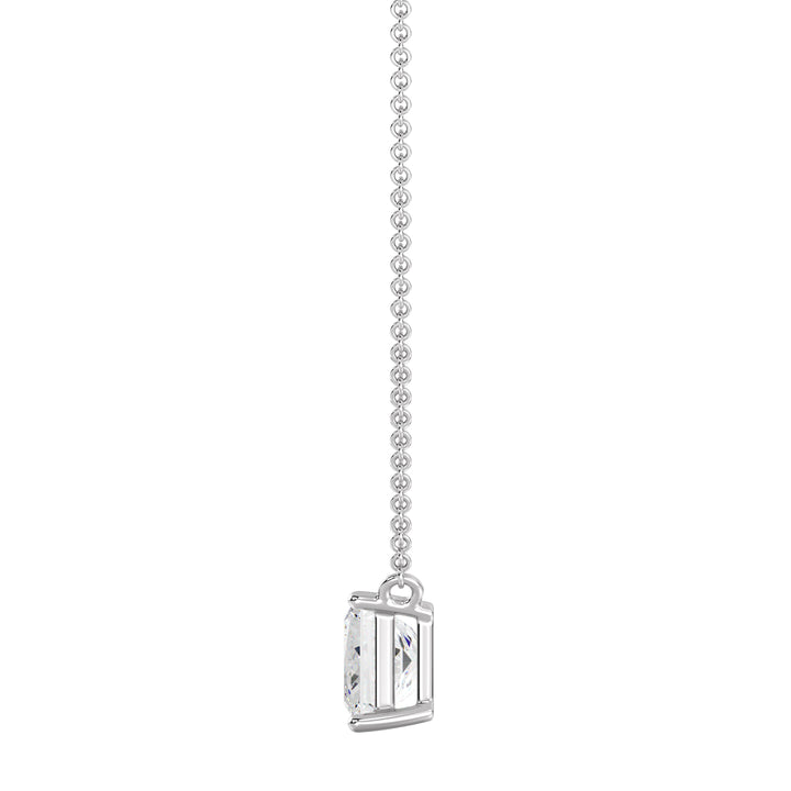 2.00 Carat Princess Cut Solitaire Lab-Grown Diamond Pendant Necklace in 18K White Gold with IGI Certified E/VS Diamond