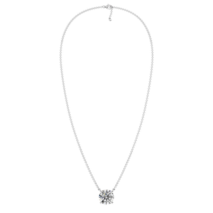 2.00 Carat Round Solitaire Lab-Grown Diamond Necklace in 18K Solid Gold