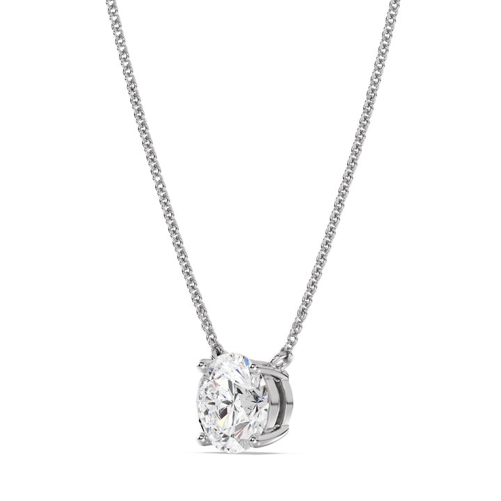 2.00 Carat Round Solitaire Lab-Grown Diamond Necklace in 18K Solid Gold