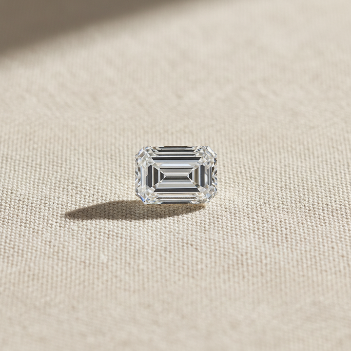 2,00 Karat im Smaragdschliff gezüchteter Diamant, SI1/D