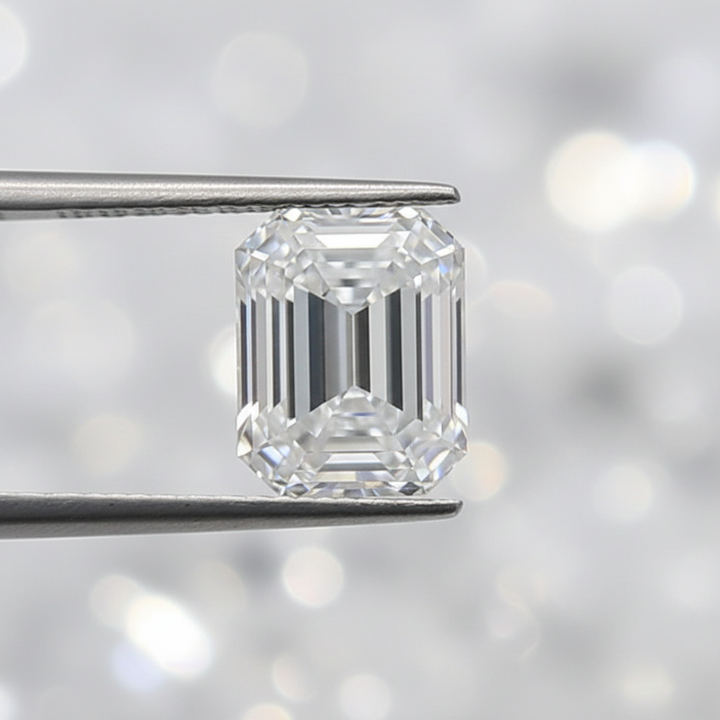 Diamant cultivé en laboratoire taille émeraude de 2,00 carats, VS1/D
