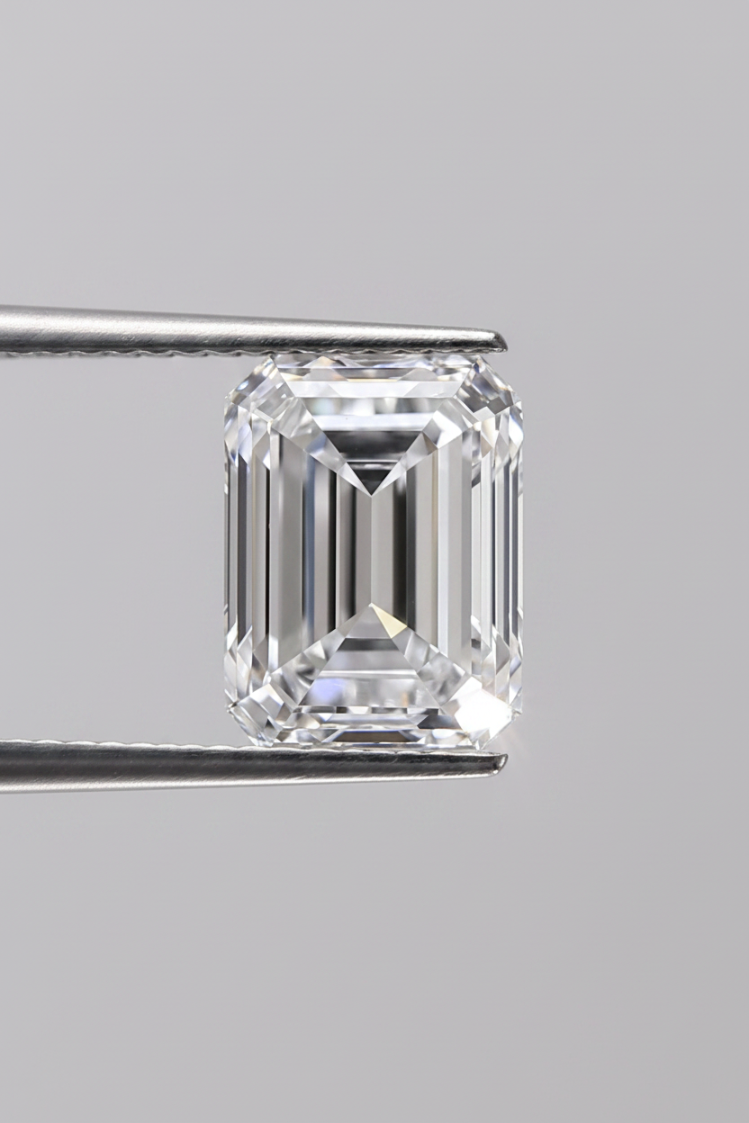 Diamant cultivé en laboratoire taille émeraude de 2,00 carats, VS1/D