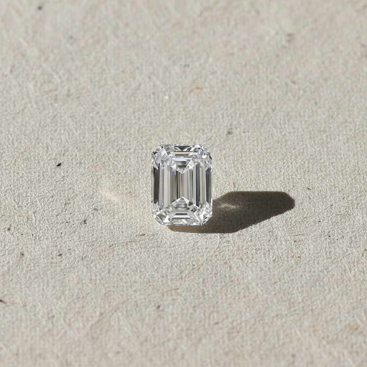 Diamant émeraude cultivé en laboratoire de 2,00 carats, VS1/D