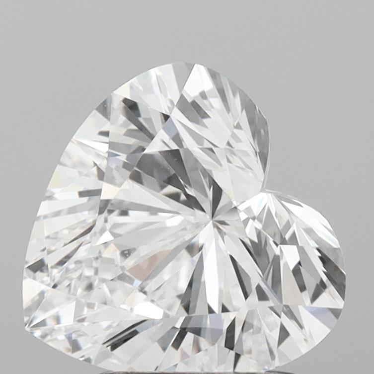 Diamant cultivé en laboratoire, taille cœur, 2,00 carats, VS1D