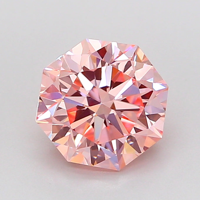 2.00 Carat Octagonal Cut Lab Grown Diamond VS1Fancy Intense Pink